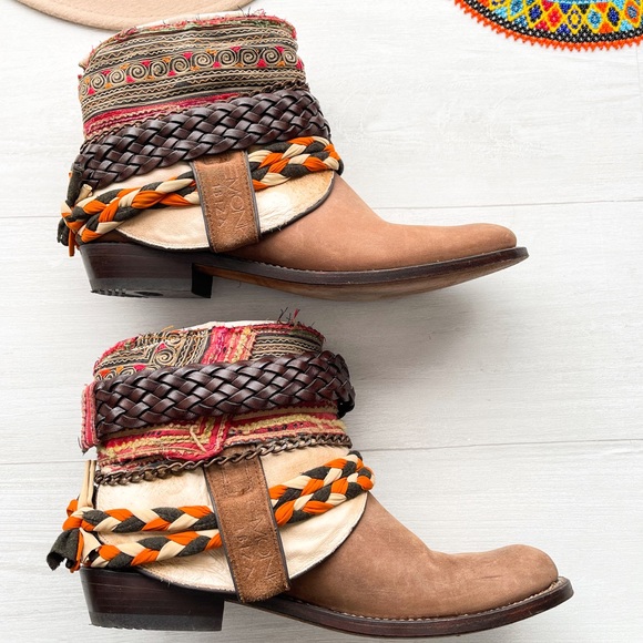 SANCHO Leather Aztec Ankle Boots Size 40/US 9.5-10 - Picture 16 of 17